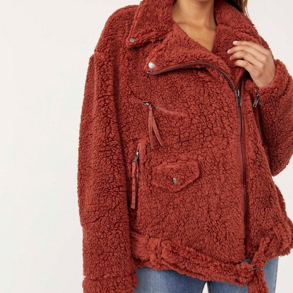 We the Free Free People So Cozy Slouchy Moto Jacket Size S - Picture 8 of 16